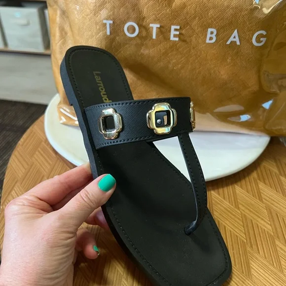 Larroude Black Milan Sandal - Picture 5 of 7